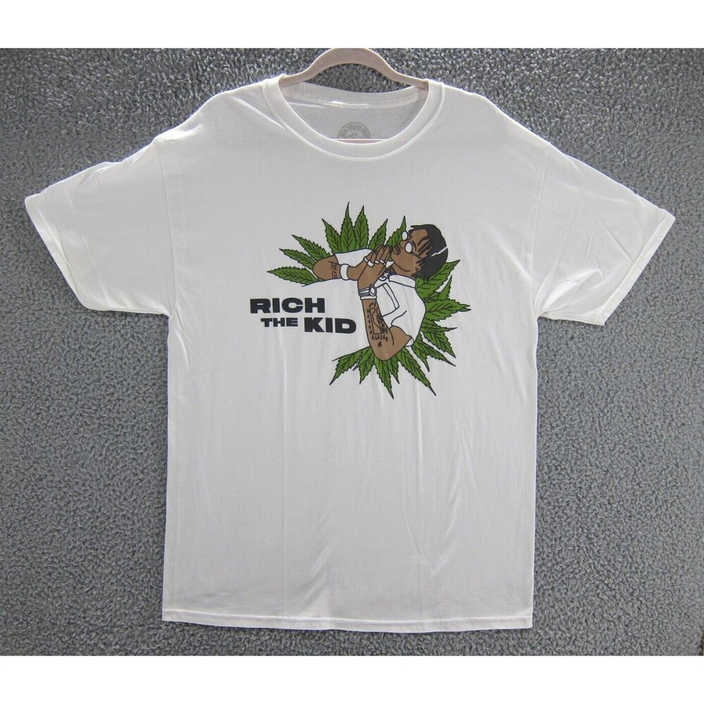 Rich The Kid Shirt Mens Large White Rich Forever Rap Music Graphic Band Tee